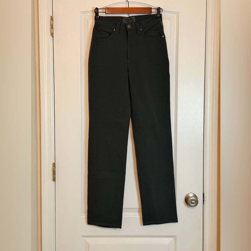 Versace Jeans Couture Dark Gray Pants Medusa Head Button Closure Size 28